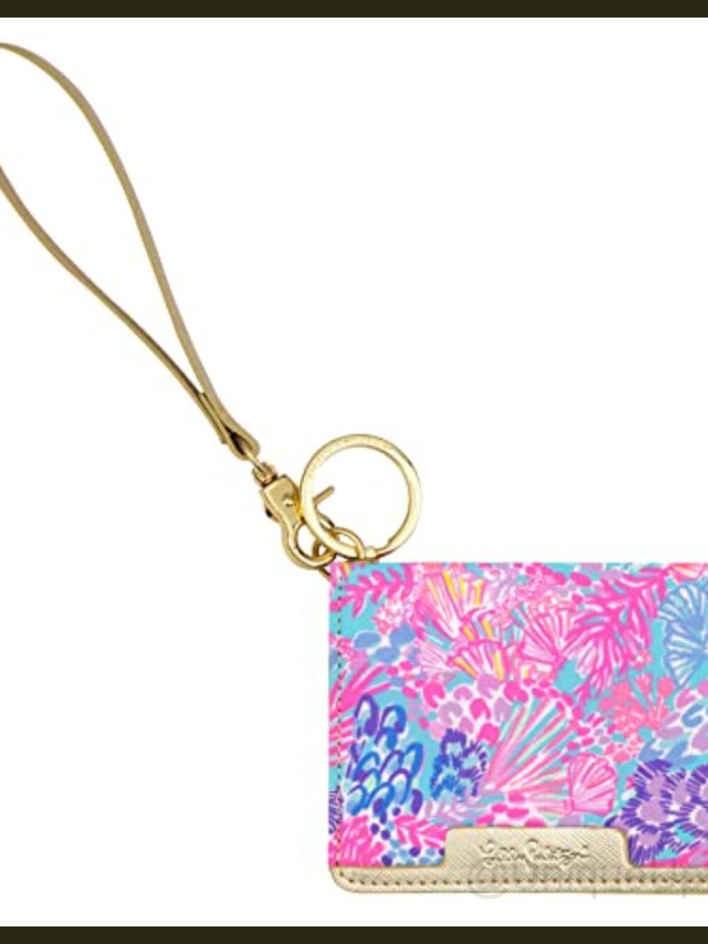 Lilly Pulitzer Faux Leather Leatherette ID Card Case Wallet with Wristlet